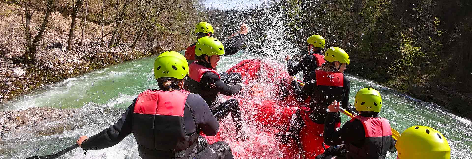 Action beim Rafting auf der Salza