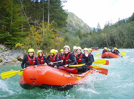 Spaß beim Rafting in der Schulsportwoche